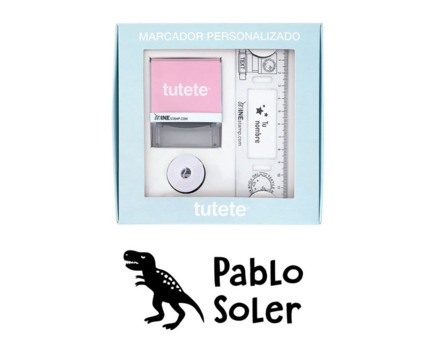 SELLO PERSONALIZADO + CINTA BLANCA PARA ROPA OSCURA
